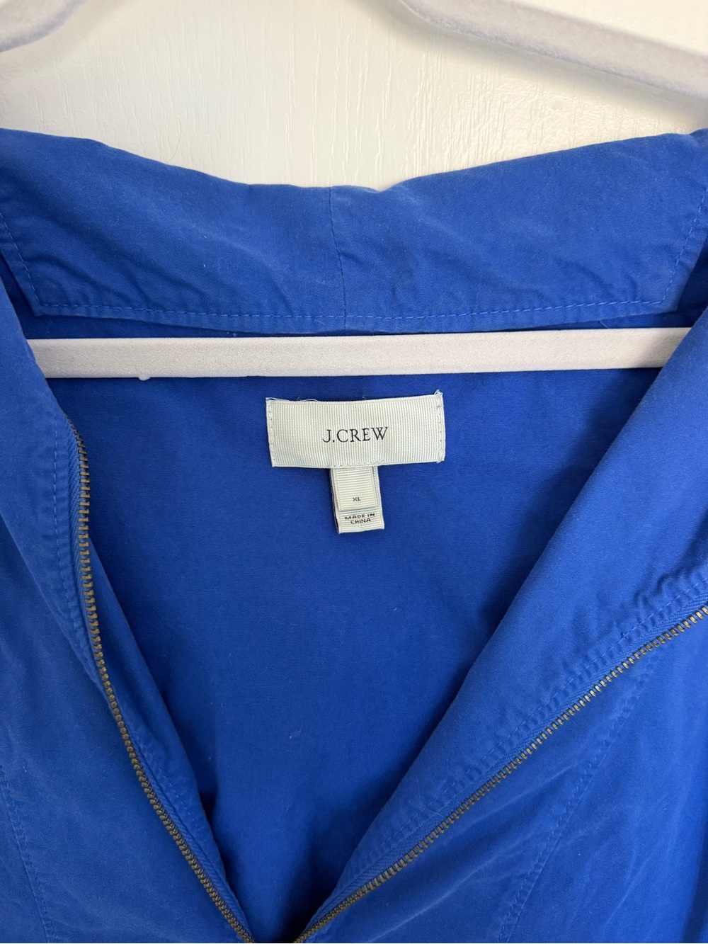 J. Crew Royal Blue Hooded Half-Zip Anorak - Picture 2 of 3